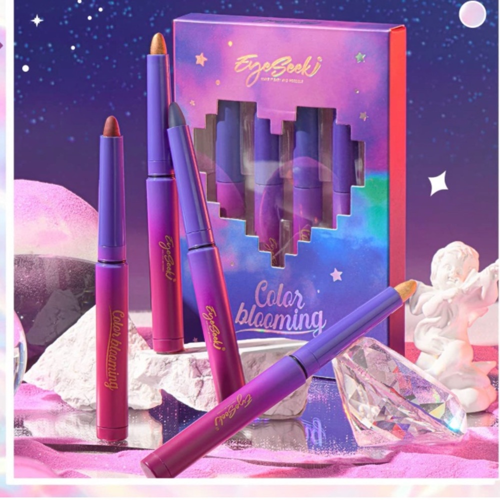 New EYESeek Eyeshadow Stick Set Champagne Brown Matte & Shimmer Cream